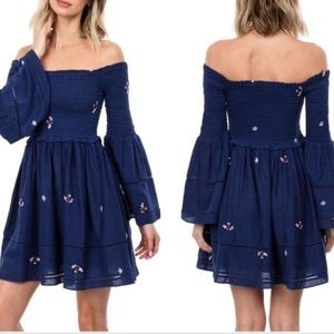 Free People Counting Daisies Embroidered Dress